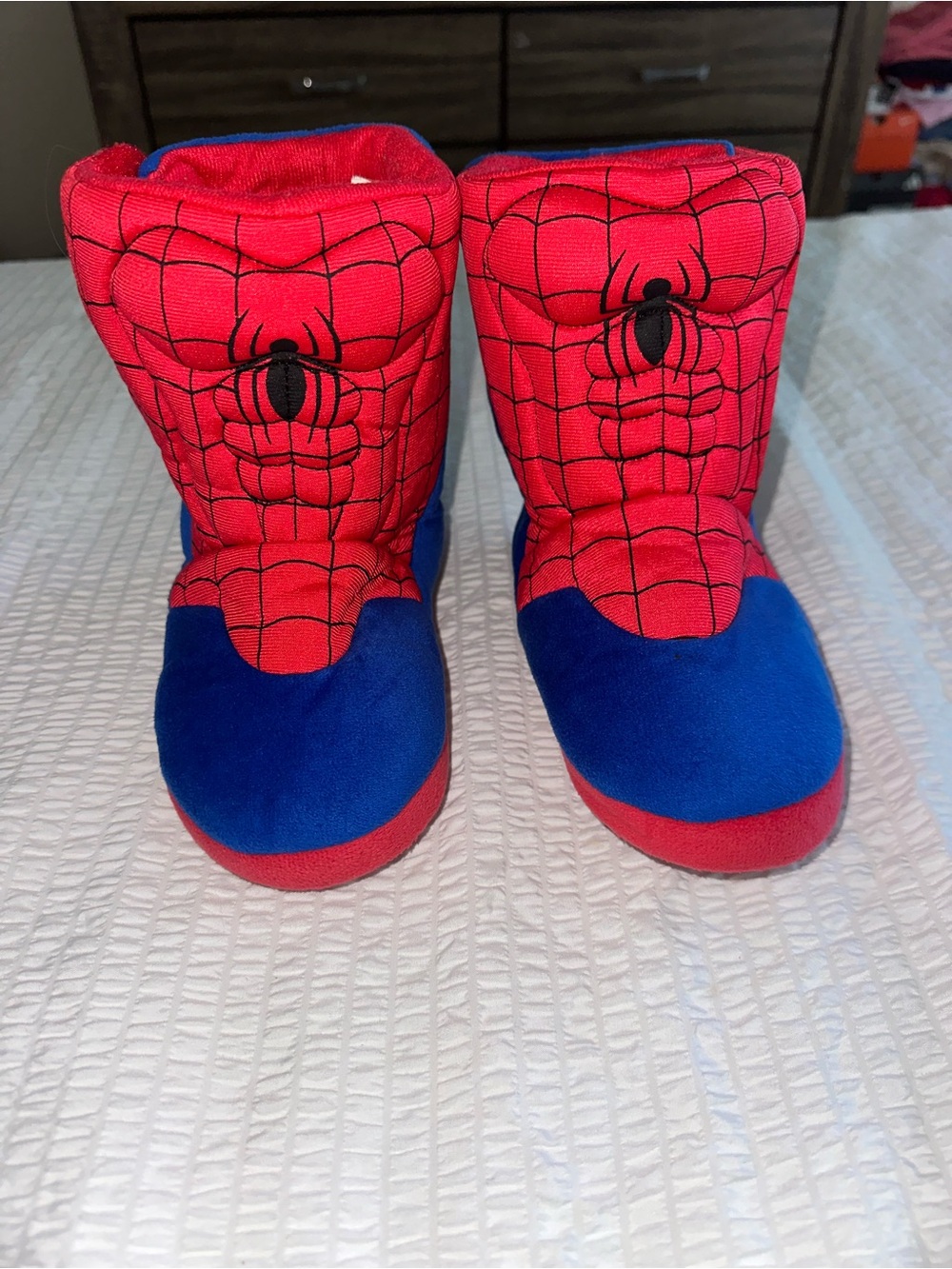 Marvel Spider-Man Plush Kids One-Piece Footies in Red and Blue